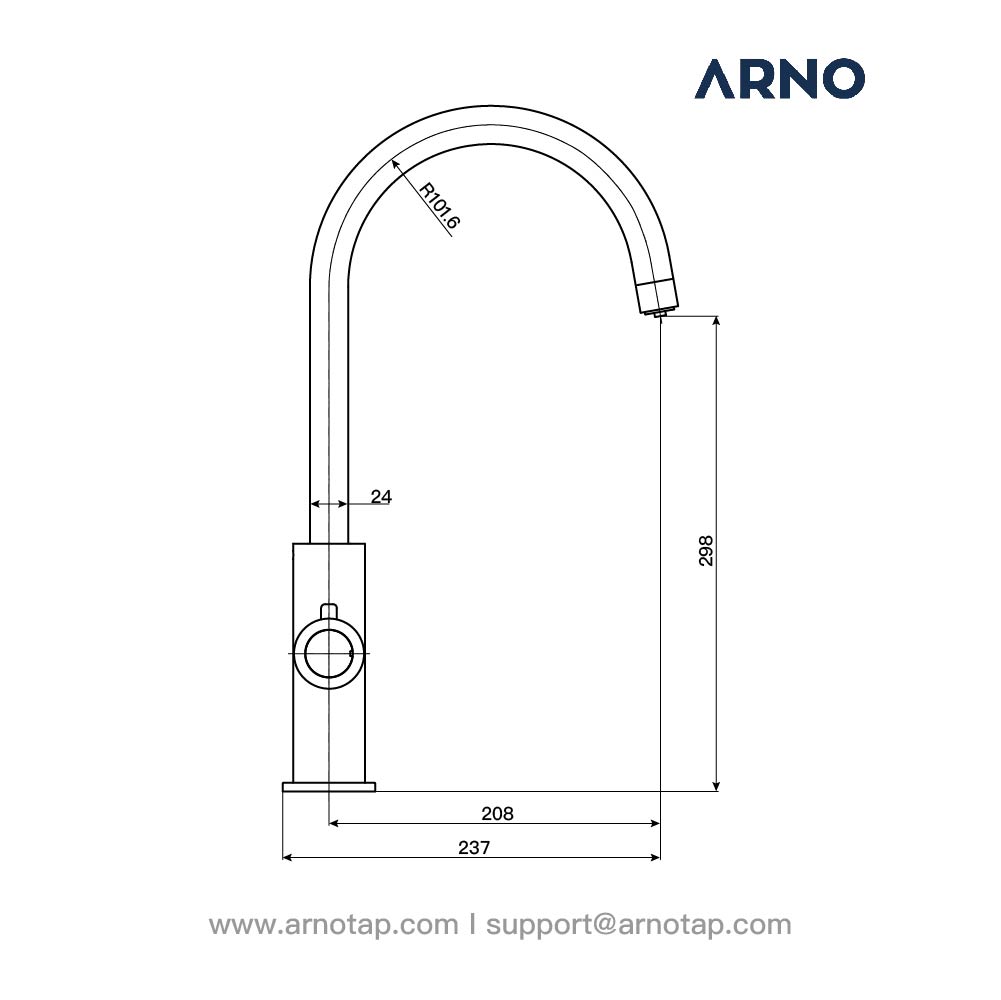 - ARNO Classic Curve 4-in-1 Chrome Instant Boiling Water Tap - ARNO