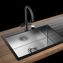 ARNO Square digital touch screen instant boiling water tap in matte black with modern sink