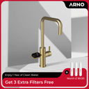 ARNO Square 3 in 1 Champagne Gold Instant Boiling Hot Water Tap