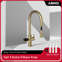 ARNO Flex 3 in 1 Champagne Gold Instant Boiling Hot Water Tap