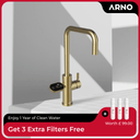 ARNO Square 4 in 1 Champagne Gold Instant Boiling Hot Water Tap