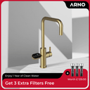 ARNO Square 5 in 1 Champagne Gold Instant Boiling Hot Water Tap
