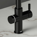 ARNO Halo matt black boiling water tap close up LED halo ring detail standby mode